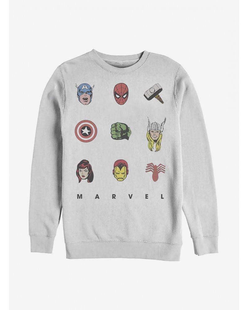 Marvel Avengers Retro Icons Crew Sweatshirt $14.76 Sweatshirts