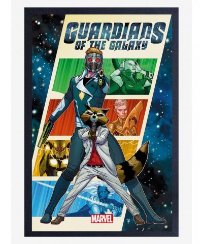 Marvel Guardians Of The Galaxy Star Lord Rocket Framed Wood Wall Art $9.96 Merchandises