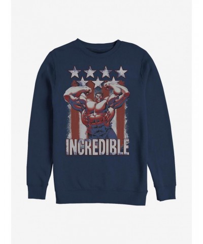 Marvel Hulk Flag Crew Sweatshirt $12.55 Sweatshirts