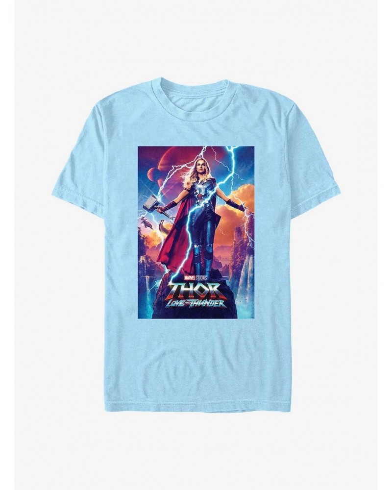 Marvel Thor: Love and Thunder Mighty Thor Movie Poster T-Shirt $11.23 T-Shirts