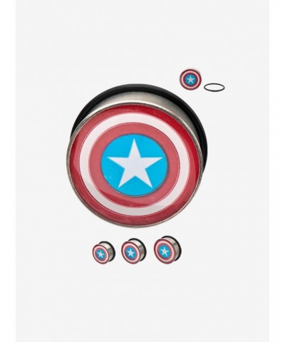 Marvel Single Flare Steel Captain America Logo Plugs $8.30 Plugs