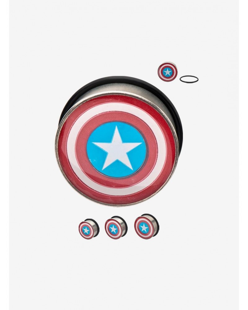 Marvel Single Flare Steel Captain America Logo Plugs $8.30 Plugs