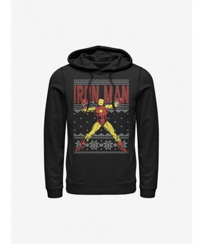 Marvel Iron Man Ugly Christmas Sweater Hoodie $19.31 Hoodies
