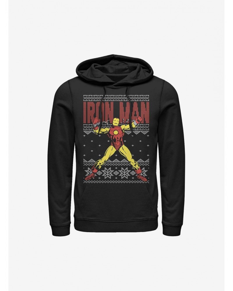 Marvel Iron Man Ugly Christmas Sweater Hoodie $19.31 Hoodies