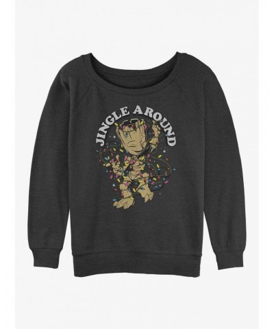 Marvel Guardians of the Galaxy Jingle Groot Girls Slouchy Sweatshirt $17.71 Sweatshirts