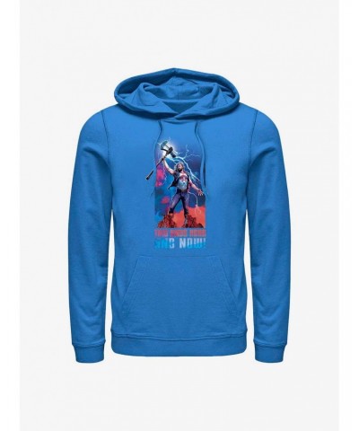 Marvel Thor: Love and Thunder Ends Here and Now Hoodie $18.86 Hoodies