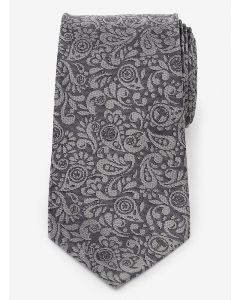 Marvel Avengers Paisley Icons Gray Tie $23.64 Ties