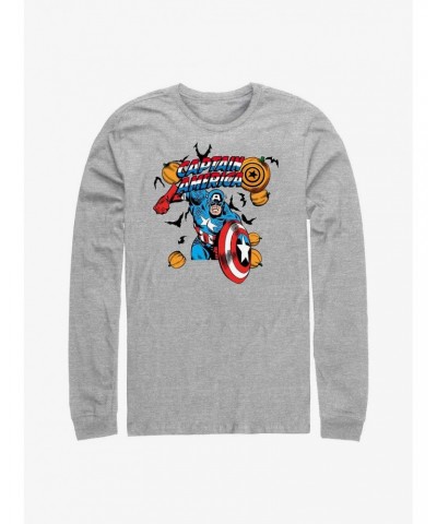 Marvel Captain America Pumpkins Long-Sleeve T-Shirt $9.87 T-Shirts