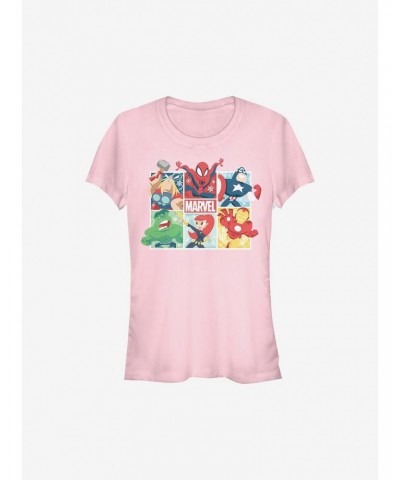 Marvel Avengers Hero Squares Holiday Girls T-Shirt $11.95 T-Shirts