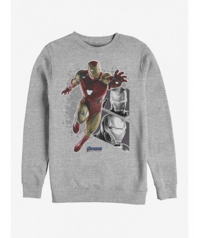 Marvel Avengers: Endgame Iron Man Panels Heathered Sweatshirt $18.45 Sweatshirts