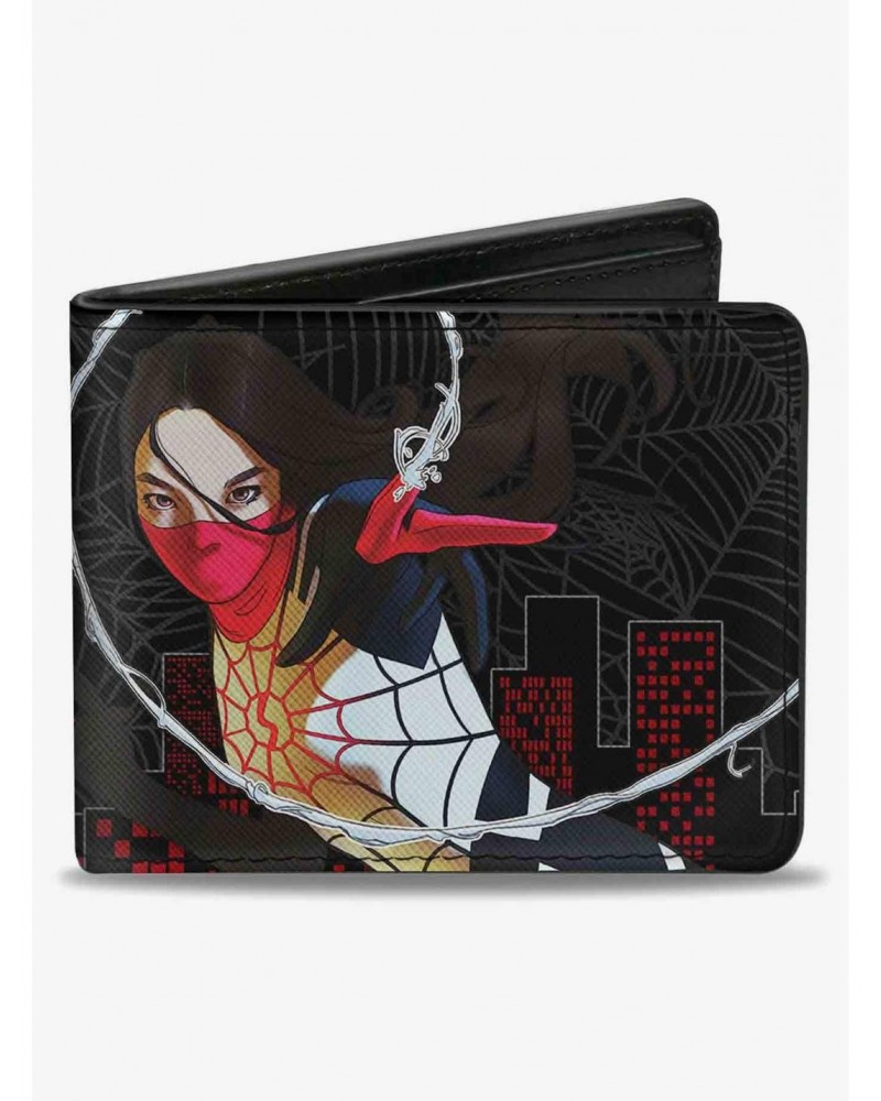 Marvel Silk 2 Shooting Web Cover Spider Webs Skyline Bifold Wallet $6.48 Wallets