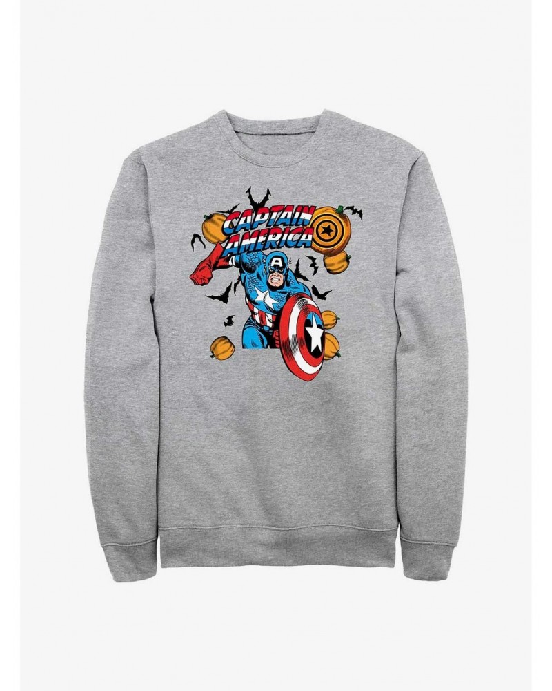 Marvel Captain America Pumpkins Sweatshirt $18.08 Sweatshirts