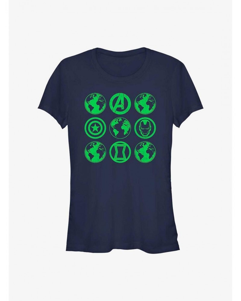 Marvel Avengers Earth Day Green Globes Girls T-Shirt $9.71 T-Shirts