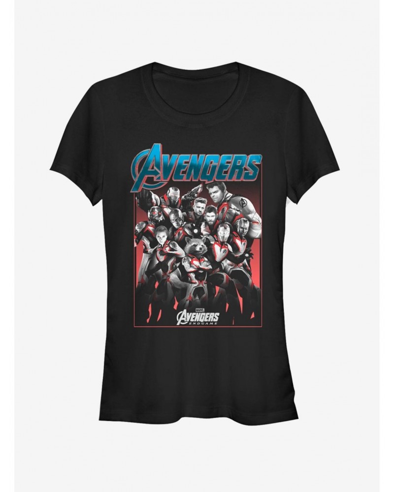 Marvel Avengers: Endgame Group Shot Girls T-Shirt $9.96 T-Shirts