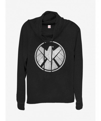 Marvel Avengers Crusty Shield Cowl Neck Long-Sleeve Girls Top $19.31 Tops