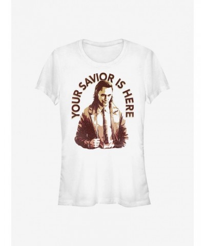 Marvel Loki Your Savior Is Here Girls T-Shirt $12.20 T-Shirts