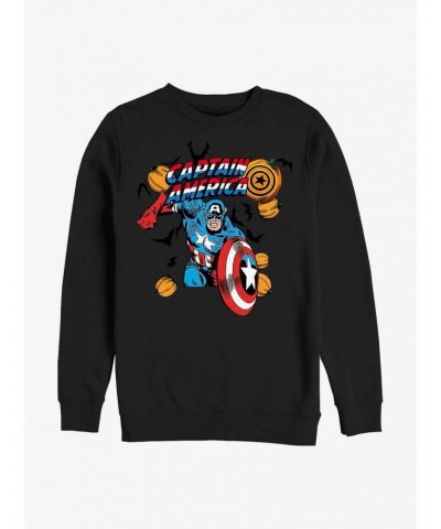 Marvel Captain America Pumpkins Sweatshirt $18.08 Sweatshirts