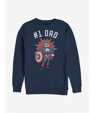 Marvel Captain America Number 1 Dad Crew Sweatshirt $18.45 Sweatshirts