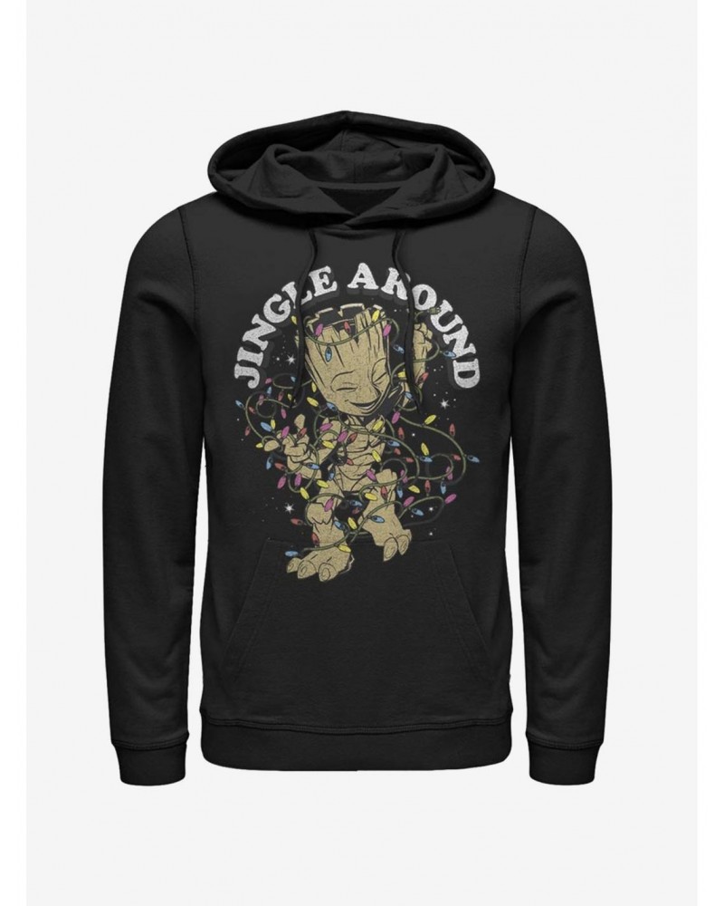 Marvel Guardins Of The Galaxy Jingle Groot Hoodie $20.65 Hoodies