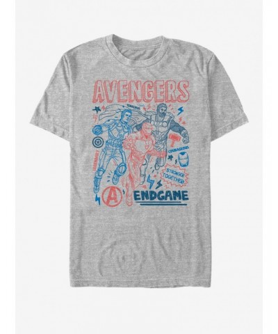 Marvel Avengers: Endgame Earths Mightiest Doodles T-Shirt $9.08 T-Shirts