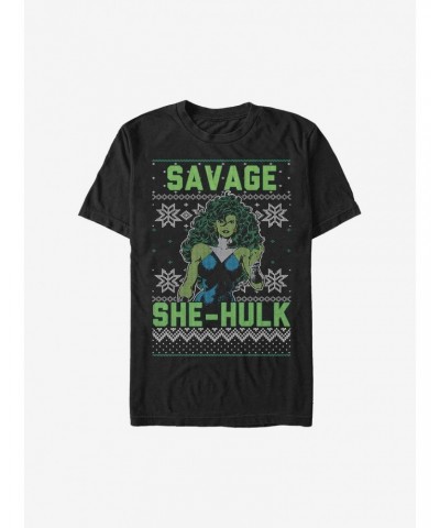 Marvel She Hulk Christmas Pattern Sweater T-Shirt $11.23 T-Shirts