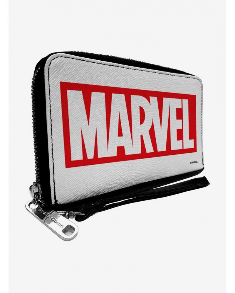 Marvel Red Brick Logo White Red Zip Around Wallet $12.22 Wallets