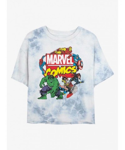Marvel Avengers Classic Logo Tie-Dye Girls Crop T-Shirt $12.72 T-Shirts