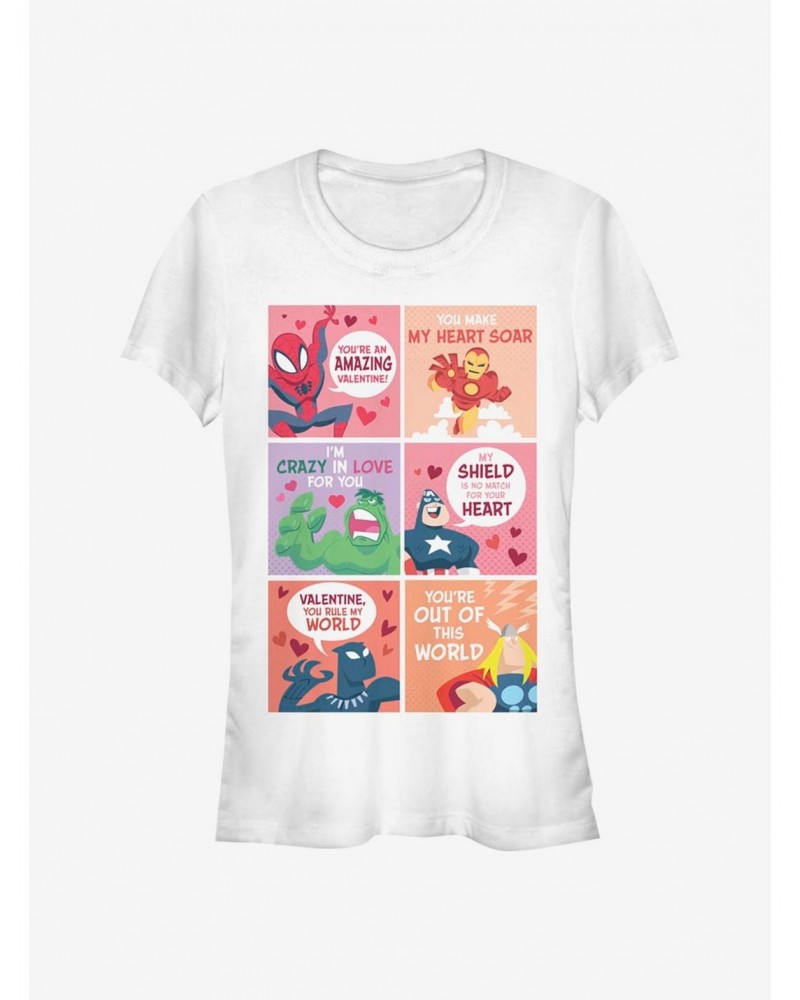Marvel Avengers Valentine Comic Girls T-Shirt $7.47 T-Shirts
