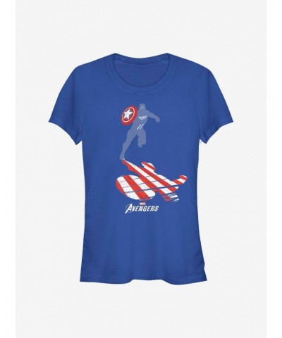 Marvel Captain America Cap Silhouette Girls T-Shirt $11.45 T-Shirts