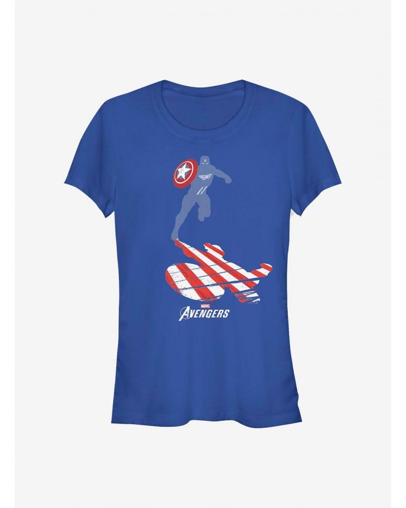 Marvel Captain America Cap Silhouette Girls T-Shirt $11.45 T-Shirts