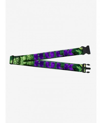 Marvel Hulk Face Close Up Action Pose Greens Purples Luggage Strap $10.24 Luggage Strap